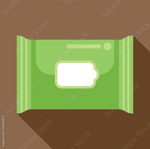 Wet wipes package showing cleaning and hygiene concept with long shadow
