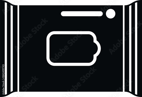 Wet wipes package icon on a white background, representing cleaning, hygiene, and care