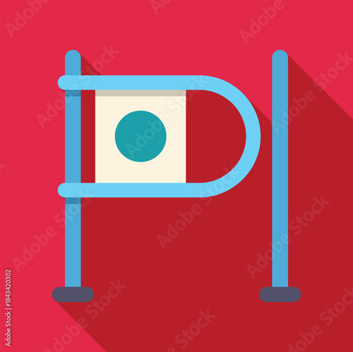 Turnstile barrier providing access control with a flat design