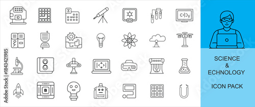 Abstract Modern Science and Technology Vector Set