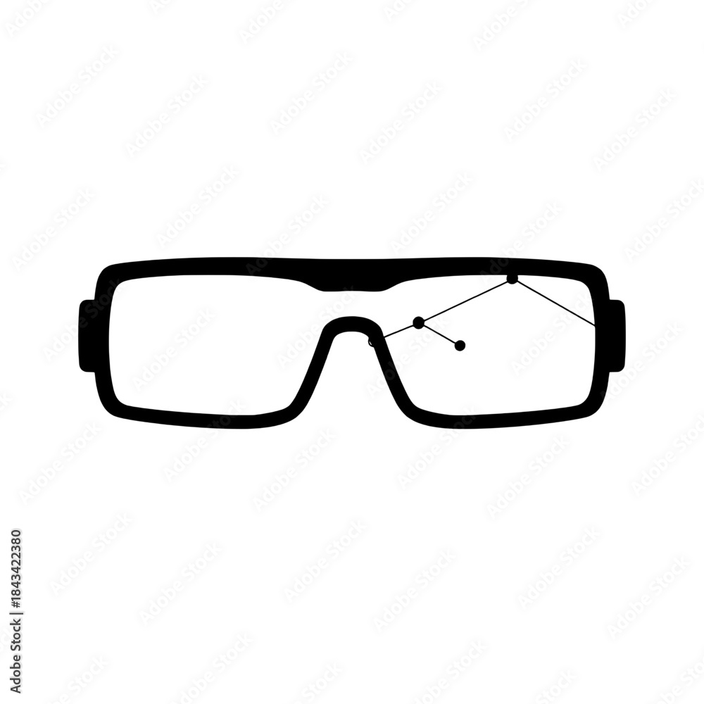 Fototapeta premium Abstract AR Glasses Concept Silhouette