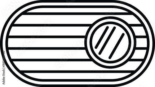 Car air vent grille line icon representing ventilation and climate control on white background