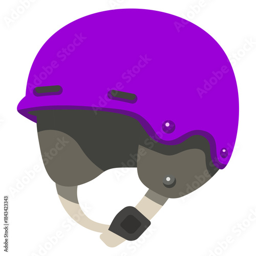 Vibrant purple winter sport helmet icon for skiing and snowboarding adventures