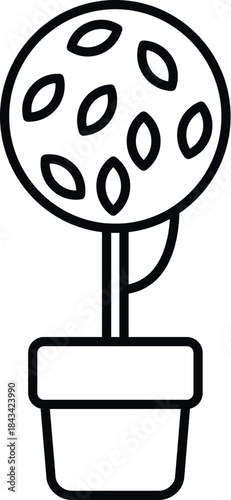 Potted topiary plant illustrating gardening, nature, and decoration