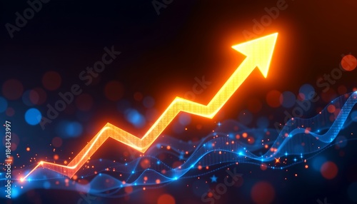 Dynamic illustration of an upward trending arrow