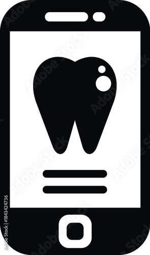 Smartphone displaying a tooth icon representing dental care or telemedicine