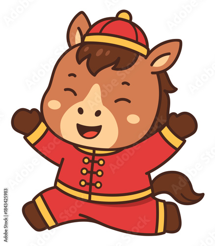 Chinese Zodiac Horse Jumping Happily