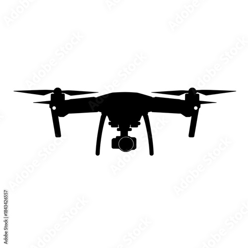 AI-Powered Personal Assistant Drone Silhouette Icon