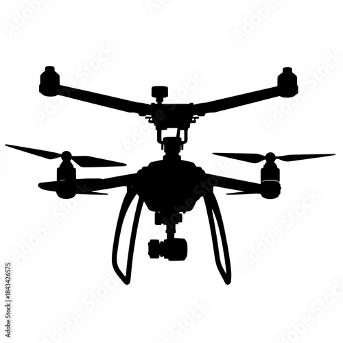 AI-Powered Weather Drone Silhouette Icon