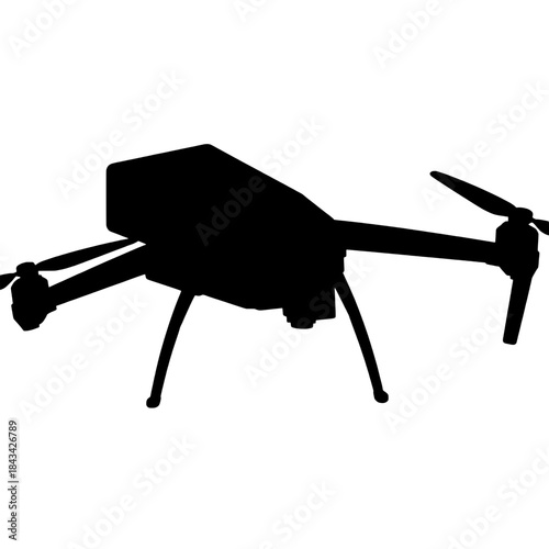 Autonomous Delivery Drone Silhouette Icon