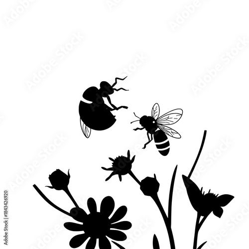 Beneficial Insects for Sustainable Farming Silhouette