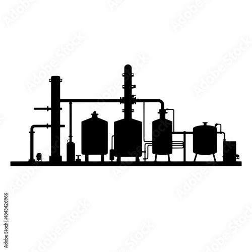 Biofuel Processing Unit Silhouette