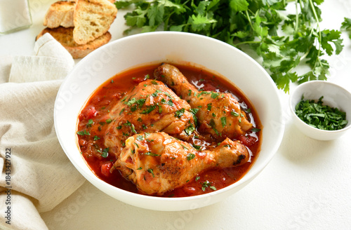 Chicken stew with tomatoes and herbs