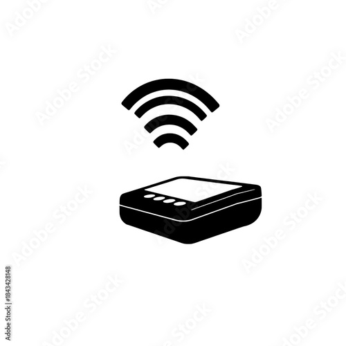 Contactless Payment Symbol Silhouette