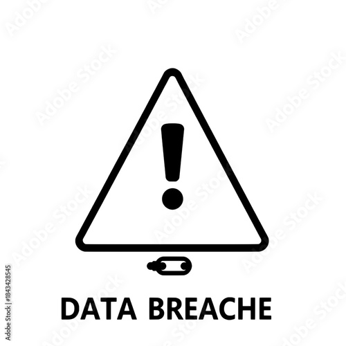 Data Breach Alert Silhouette Icon