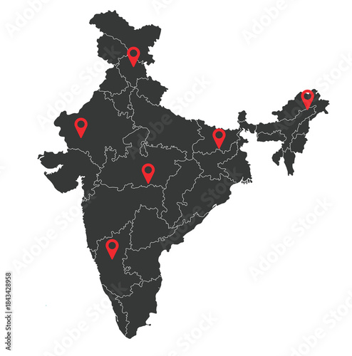 India map hgih quality vector for traveling use