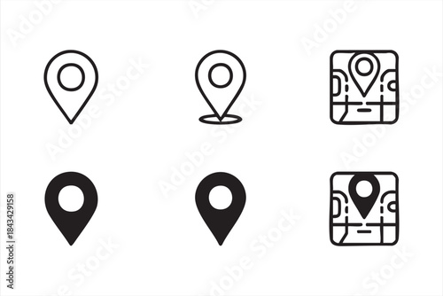 Navigation Marker and Location Icons for App UI Design
