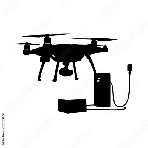 Drone Charging Station Silhouette