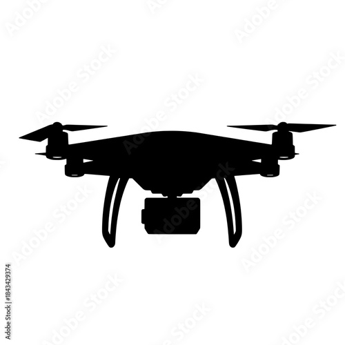 Drone Delivering Package Silhouette