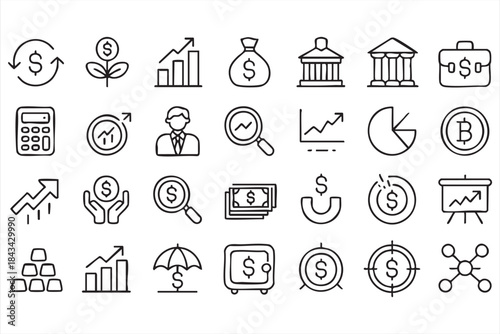 Accounting and Finance Icons for Corporate Dashboards