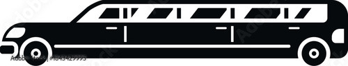 Black luxury limousine icon representing premium transportation