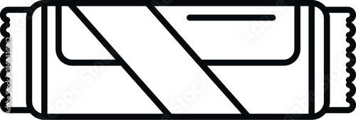 Snack bar icon with diagonal stripes, perfect for food or healthy lifestyle concepts