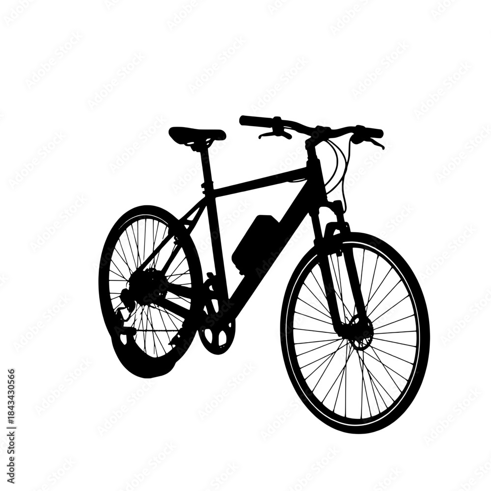 Fototapeta premium E-Bike Chain Silhouette Icon