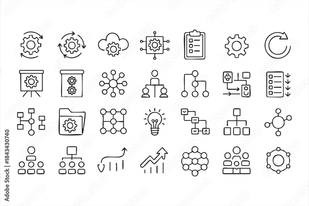 Foto Workflow Automation Icons for Business Process Dashboards