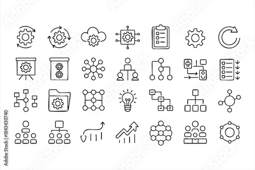 Workflow Automation Icons for Business Process Dashboards