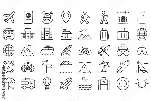 Tourism and Navigation Icons for Vacation Applications