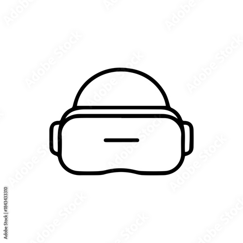Minimalist  VR Headset Icon. Outline Style Virtual Reality Device icon.
