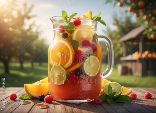 fruit cocktail with fruits