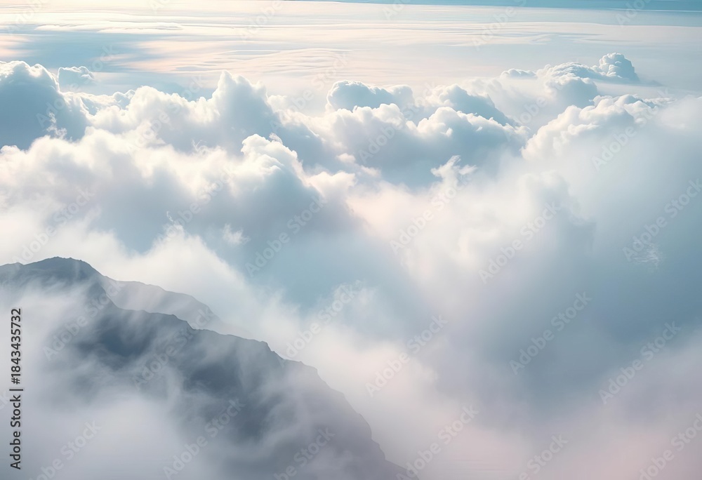 Obraz premium Ethereal washes of color evoke misty mountains and swirling clouds, light, calm
