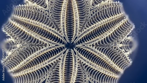 Microscopic Elegance - A Diatoms Intricate Beauty Unveiled in Stunning Detail.