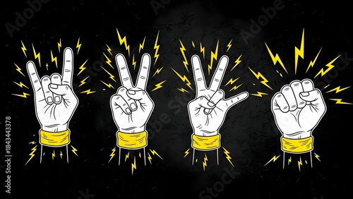 Dragon ball z inspired hand gestures with lightning effects