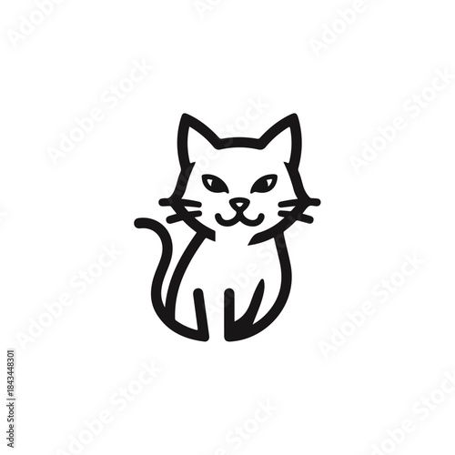 Cartoon wolf head with smiling face and cute expression, isolated on white background, vector illustration.