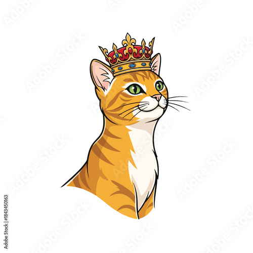 Cartoon orange cat wearing headphones playing video games with controller and eSports logo on white background.