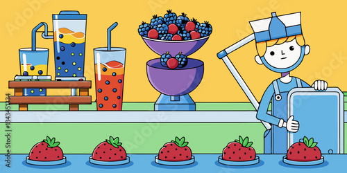 making juice of fresh berries.