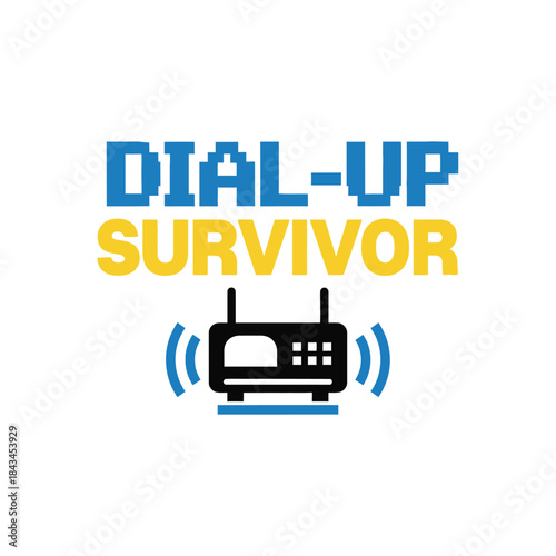 Dial-up survivor typography t-shirt design