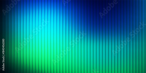 Futuristic neon texture with vibrant shades of blue wavy gradient and bright smooth fluted vertical lines. Bold dynamic design blending smooth tones and radiant colors and energy for modern visual art