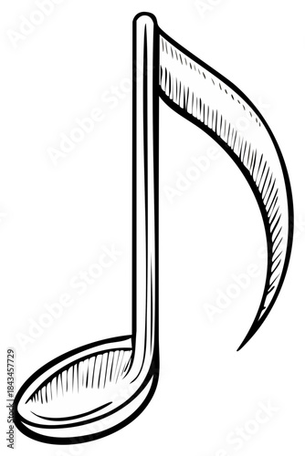 Sketchy Eighth Note Artistic Expression Symbolic Musical Notation