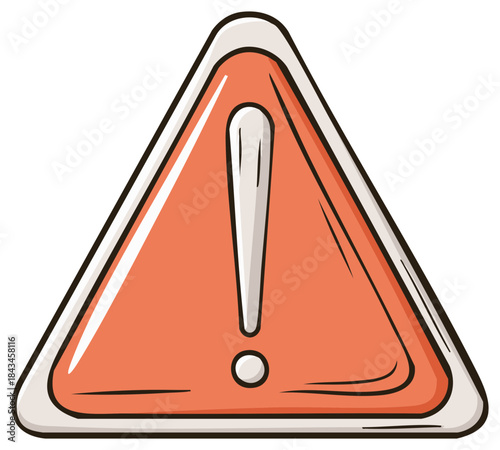 Illustration of Caution Symbol Inside Triangular Road Sign for Safety and Warnings