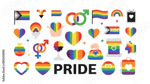 Rainbow Pride Flags and Symbols Collection for LGBTQ+ Celebration