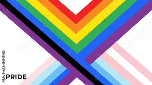 Pride Flag Diagonal Stripes with Text and Transgender Symbol Background