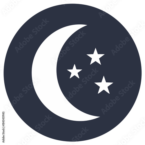 Crescent Moon Graphic with Stars Night Sky Icon Sleep Symbol Astrology Dreams