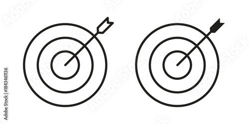 Dart icons. Solid black silhouette and line art outline. Minimal design element,