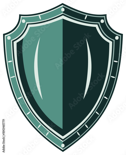 Classic green armor shield icon representing security defense and protection