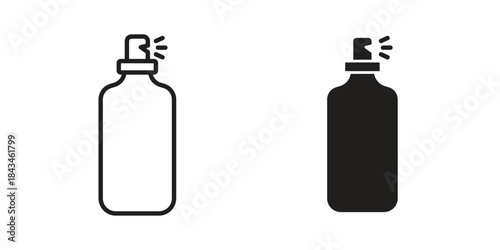 deodorant icons. Solid black silhouette and line art outline. Minimal design element,