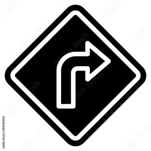 Turn Right Icon Element For Design
