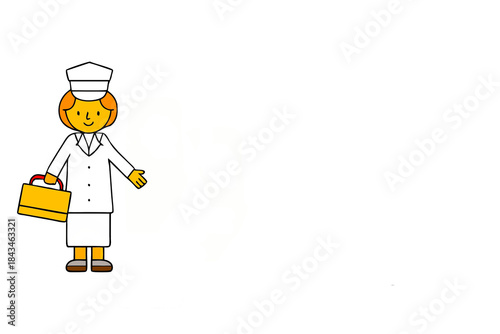 Pretty women doctor, nurse near a medical facility, hospital, clinic